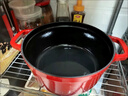 雙立人聯(lián)名小幸?，m瑯鍋鑄鐵搪瓷家用燉鍋湯鍋不粘鍋煮鍋燃氣電磁爐通用 紅色 琺瑯鍋 24cm 曬單實(shí)拍圖