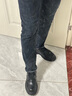 千百度（C.BANNER）牛皮休閑皮鞋一腳蹬英倫德比鞋黑色厚底大碼男士鞋正裝商務(wù)鞋 黑色 41 曬單實(shí)拍圖
