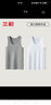 三槍二件裝男士彈力棉背心透氣青年春夏季背心汗衫吸汗工字打底精梳棉 組合3（特白+淺麻灰） L /170【100-120斤】 曬單實(shí)拍圖