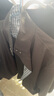 森馬（Semir）外套女秋季花苞拼接格子寬松立領2025新款復古風文藝通勤夾克 藍灰色調(diào)00382 S 曬單實拍圖