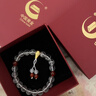 中國黃金（CHINA GOLD）黃財神鴻運招財時(shí)尚手鏈女白水晶足金手串紀念日生日禮物送女朋友 重量約2.9g-3.3g【活動(dòng)定制款不支持7天無(wú)理由退換貨】 曬單實(shí)拍圖