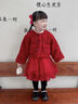 班喜迪女童連衣裙秋冬裝2025新款女寶寶周歲禮服冬季裙子兒童生日公主裙 紅色 100 曬單實(shí)拍圖