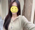 萬欣兒衛(wèi)衣春秋季新款女裝韓版連帽時尚打底t恤長款長袖女 卡其色 M 建議90-105斤 曬單實(shí)拍圖
