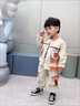G.DUCKKIDS男童春秋裝套裝洋氣2025新款6春秋季3歲男孩帥氣衣服兒童外套寶寶 米杏色兩件套 110 cm 曬單實(shí)拍圖