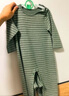 babylove嬰幼兒連體衣春秋款睡衣寶寶哈衣爬服條紋家居服兒童春季內(nèi)衣 綠條紋 80cm 曬單實(shí)拍圖
