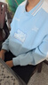 鴻星爾克（ERKE）童裝男女童休閑上衣兒童中大童翻領(lǐng)百搭衛衣奶油藍165 曬單實(shí)拍圖