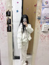 汐菡（XIHAN）棉服外套秋冬款女學(xué)生2025新款冬季女生棉襖冬天衣服羽棉衣絨服女 波點(diǎn)毛領(lǐng)加厚短款米白色 均碼 （可聯(lián)系客服備注碼數） 曬單實(shí)拍圖