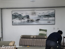 瑞尚（RUISHANG） 新中式客廳裝飾畫(huà)大氣山水畫(huà)橫版沙發(fā)背景墻畫(huà)掛畫(huà)輕奢晶瓷壁畫(huà) 海納百川 240*80/烤瓷鑲鉆/適合3.5沙發(fā) 曬單實(shí)拍圖
