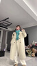 GARNUO高級感赫本風(fēng)黑色毛呢外套女中長款2025新款秋冬季小個子呢子大衣 燕麥色【常規(guī)內(nèi)里】 S 【80-100斤】 曬單實拍圖