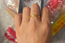 周六福簡(jiǎn)約光圈足金黃金戒指女生日禮物計價(jià)AA012466 活口15號 約3.4g 曬單實(shí)拍圖