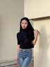 Jay山茶花毛衣鏈女掛件衣服配飾長(cháng)款項鏈吊墜掛繩掛飾送女友生日禮物 【品牌禮盒】黑色 曬單實(shí)拍圖
