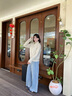美麗衣櫥（BEAUTIFUL WARDROBE）天絲水洗牛仔褲女秋季款寬松垂感闊腿褲女休閑百搭拖地長(cháng)褲子女 曬單實(shí)拍圖