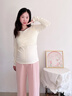 愛(ài)寶適月子服上衣秋冬哺乳衣柔棉橫開(kāi)口喂奶衣孕產(chǎn)婦家居服米色XL M480 曬單實(shí)拍圖