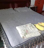 南極人冰絲席涼席三件套可機洗高端PE準分子床裙式空調席家用可折疊軟席 夢(mèng)之約灰-雙層蕾絲刺繡 180x200cm床裙款涼席三件套 曬單實(shí)拍圖