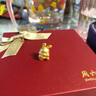 周六福（ZLF）七夕禮物  黃金轉(zhuǎn)運(yùn)珠女款足金財(cái)?shù)撓辇堝X袋生肖龍手繩T 定價 1.03g 曬單實(shí)拍圖