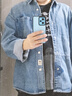 樂(lè )新潮美式復古高品質(zhì)工裝牛仔襯衫男寬松春秋外套男士長(cháng)袖襯衣大碼上衣 藍色 XL【145-160斤】 曬單實(shí)拍圖