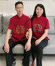 裳伊居唐裝男夏季中國風中老年爺爺奶奶情侶裝生日大壽婚宴衣服短袖套裝 龍鳳呈祥 酒紅色【上衣】 男 40/L【建議120-140斤】 曬單實拍圖