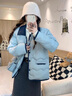 妍莉芬（yanlifen）小香風(fēng)羽絨棉服女裝2025冬季短外套女2025年新復古棉衣羽棉襖絨服 藍色 L 曬單實(shí)拍圖
