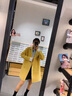 歌芭杉（GEBASHAN）品牌女裝鵝黃雙面呢子大衣女2025冬季新款高端羊毛呢子中長(cháng)款外套 新黃色 S （90斤-110斤） 曬單實(shí)拍圖