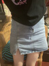 高腰牛仔短裙女夏季薄款新款a字小個(gè)子褲裙包臀裙半身裙子 淺藍(lán)色開(kāi)叉牛仔裙 S建議80-97斤左右 曬單實(shí)拍圖