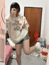 一寸相思灰色小熊連帽加絨衛(wèi)衣女款2025秋冬新款爆款寬松大碼上衣加厚帽衫 白灰-呆萌小熊 S【90-110斤】 曬單實拍圖