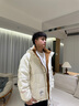 啄木鳥（TUCANO）羽絨服男士冬季連帽短款白鴨絨羽絨服ins港風(fēng)潮牌學(xué)生防寒服外套 米色 XL【175】【125-150斤】 曬單實(shí)拍圖
