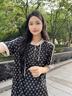 clotho Rennie品牌女裝時(shí)尚連衣裙女2025夏季新款減齡直筒連帽寬松遮肚子顯瘦裙 暗夜黑 M 曬單實(shí)拍圖