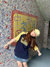柯蘭娜新款正肩拼接插肩短袖t恤女夏季學(xué)生小眾情侶裝三條杠上衣 藏青拼黃色袖 M 推薦90-110斤 曬單實(shí)拍圖
