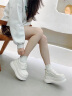 縈妃公主（YINGFEIPRINCESS）大頭樂福鞋女2025春季厚底小白鞋松糕底小個(gè)子內(nèi)增高魔術(shù)貼女鞋 米色 37 曬單實(shí)拍圖