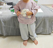 巴厘小豬女童套裝2025新款秋季衛(wèi)衣衛(wèi)褲超萌可愛女寶寶分體衣服兒童秋裝 落霞紫 90 曬單實拍圖
