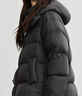 紅袖蓬松保暖羽絨服冬季2024新款女裝落肩雙拉鏈立領(lǐng)連帽面包短外套 黑050 S 曬單實拍圖