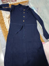 皮爾卡丹（pierre cardin）針織連衣裙女秋冬中長(cháng)款春秋洋氣外穿打底毛衣裙子過(guò)膝顯瘦包臀 藏青色 L 建議105-115斤 曬單實(shí)拍圖