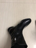 玖辛新款低跟女靴側拉鏈牛皮粗跟中筒靴圓頭馬丁靴平底短靴子 黑色 37 曬單實拍圖