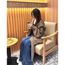 蝶嬌諾（DIEJIAONUO）秋冬連衣裙子女裝秋季溫柔風(fēng)穿搭女套裝純欲風(fēng)氣質(zhì)顯瘦慵懶打底 吊帶蕾絲裙+咖色毛衣 M 曬單實(shí)拍圖
