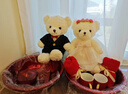 駱易家壓床娃娃婚慶一對結婚中西式結婚公仔婚房布置送新人新婚禮物高檔 婚紗熊小號45cm一對 心動(dòng)禮物 建議搭配喜袋 曬單實(shí)拍圖