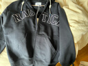 nautica white sail白帆×CityBoy 中性寬松重磅毛圈袋鼠袋休閑針織衛衣外套KW5379 藍黑4ME S 曬單實(shí)拍圖