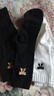 古今（GUJIN）4雙裝襪子女中筒襪蝴蝶結(jié)刺繡白色中筒襪棉襪冬天長襪女襪秋冬季 曬單實(shí)拍圖