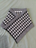 北極絨圍脖女新款時(shí)尚三角巾圍巾2024秋冬季保暖護頸韓版百搭脖套 三角巾-千鳥(niǎo)格黑色 曬單實(shí)拍圖