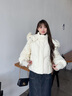 艾萊依（ERAL）羽絨服女柔美毛球短款羽絨服冬季甜美狐貍毛東方簡(jiǎn)奢風(fēng)外套 嫩鵝黃 M 160【建議110-130斤】 曬單實(shí)拍圖