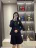 普妮姿學(xué)院風(fēng)西裝外套女春秋小個子2025新款jk制服職業(yè)裝百褶裙西服套裝 【女】單件藏青色西裝【送胸章】 L 曬單實拍圖