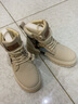 百森牛高幫男鞋新款秋冬運動(dòng)休閑短靴帆布馬丁靴男士設計感小眾工裝棉鞋 米色 40 曬單實(shí)拍圖