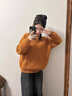 Rindu海馬毛毛衣女慵懶風(fēng)女大學(xué)生秋冬季內搭外穿加厚加絨保暖針織上衣 黃色[2024新款/慵懶風(fēng)軟糯/ (115-130斤) XL 曬單實(shí)拍圖