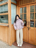 香影短款休閑紫色白鴨絨羽絨服2025新款女設計感抗寒減齡保暖外套 紫色 S 曬單實(shí)拍圖