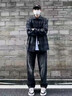 啄木鳥(niǎo)牛仔褲男2025春秋季潮流寬松直筒褲子男美式高街休閑闊腿長(cháng)褲男褲 黑灰色常規 3XL 建議165-180斤 曬單實(shí)拍圖