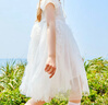 英氏（YEEHOO）兒童裙子女童連衣裙夏季公主風(fēng)珍珠領(lǐng)網(wǎng)紗蓬蓬裙夏裝新款中小童裝 珍珠領(lǐng)白色 【純棉內襯】 110 曬單實(shí)拍圖