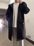 FOX.G男士風(fēng)衣外套男款中長(zhǎng)款秋季春秋款直筒英倫風(fēng)大衣2025年新款披風(fēng) 連帽風(fēng)衣中長(zhǎng)款寬松外套黑色 XL 【建議135-155斤】 曬單實(shí)拍圖