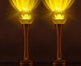 易緣七彩插電水晶蓮花燈佛供燈家用佛堂佛龕長明燈佛燈一對(duì)led佛前燈 高28cm/對(duì)【七彩光插電款】 曬單實(shí)拍圖