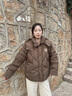 Teenie Weenie小熊女裝羽絨服2025冬新款休閑時(shí)髦仿羊羔毛拼接外套 棕色 M 曬單實(shí)拍圖