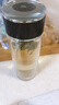 恒路德國品質(zhì)迷你小號口袋杯雙層玻璃杯商務(wù)辦公茶杯家用耐熱便攜水杯 透明水晶蓋迷你小號175ml黑色 曬單實(shí)拍圖