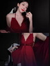 愛(ài)慕秋夏2026新款禮盒裝紅色結婚睡裙女款高級感蝴蝶性感兩件套薄新娘晨袍 TZ蝴蝶結#酒紅色 高檔禮盒裝 L 帶胸墊 可拆卸 曬單實(shí)拍圖